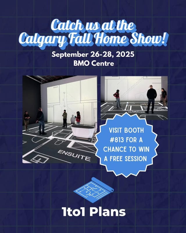 Graphic: the studio at booth 813 of the Calgary Fall Home Show, September 2025