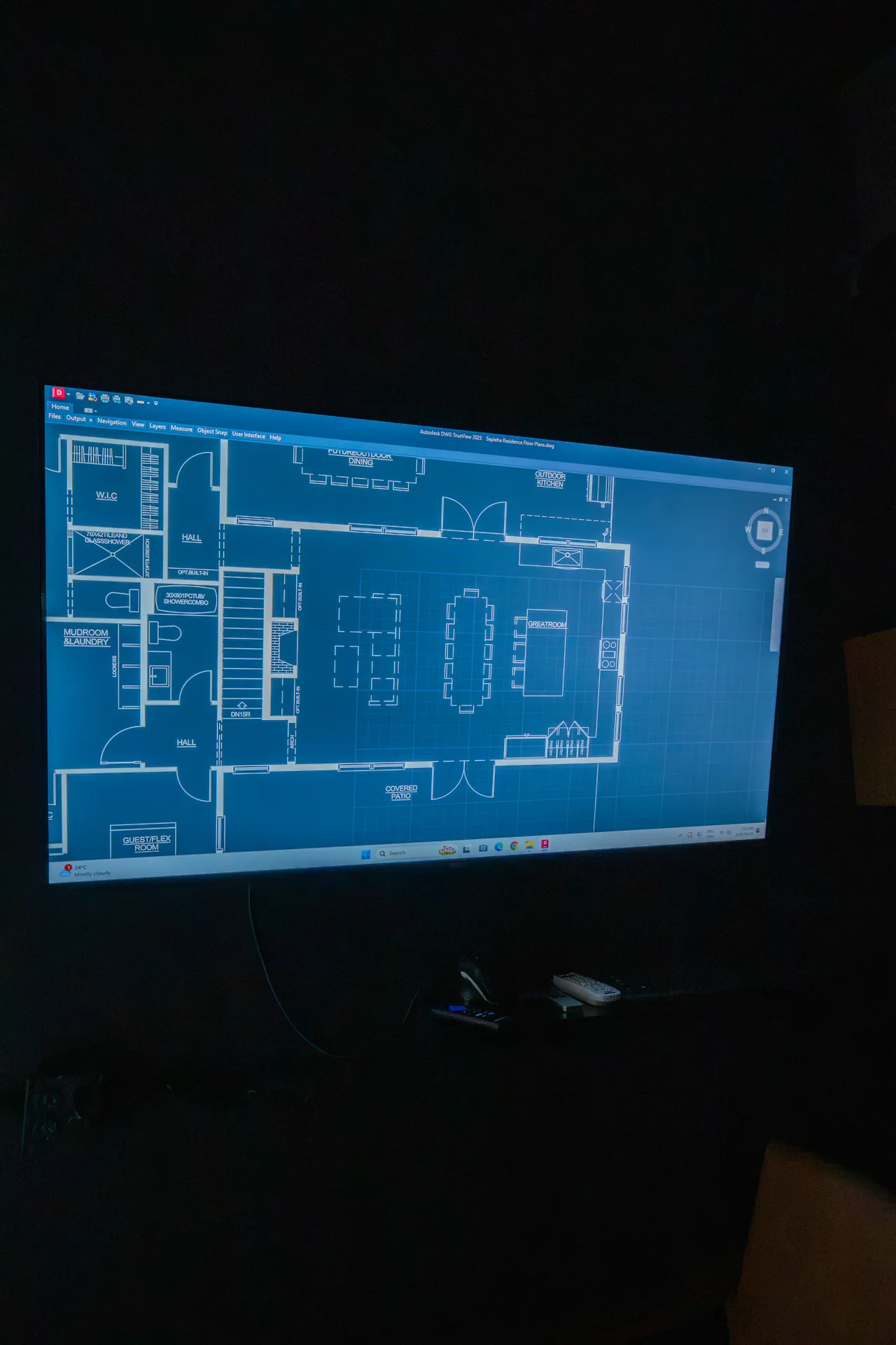 A residential floor plan displayed on the studio control screen